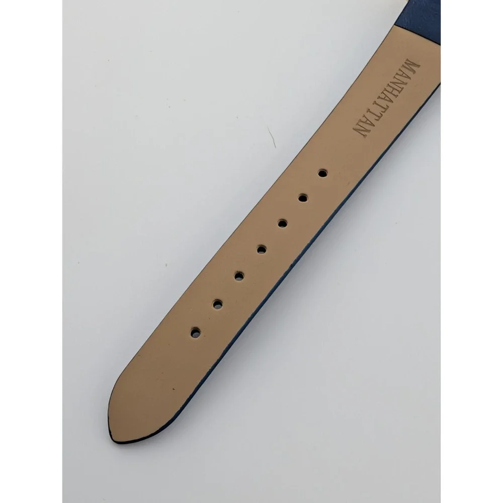 Manhattan by Croton Watch Women 36mm Gold Case‎ Blue Band- New Battery